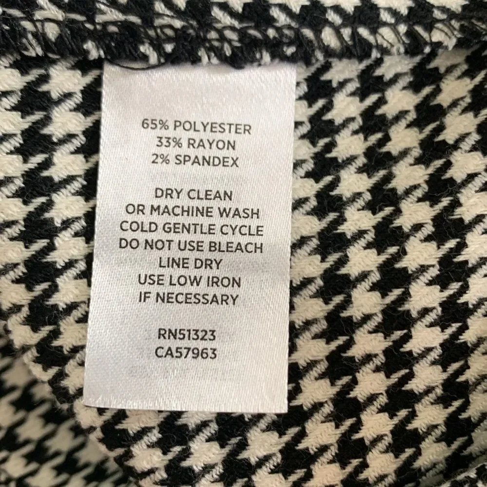 NWT Halogen Houndstooth Check Pants 20W Rich Black $138 Retail Slim Ankle!